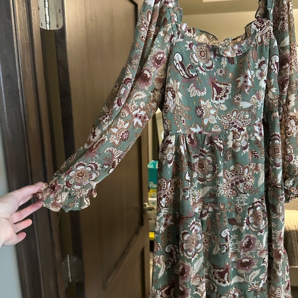 Gorgeous green and burgundy dress size Sm - Picture 4 of 4